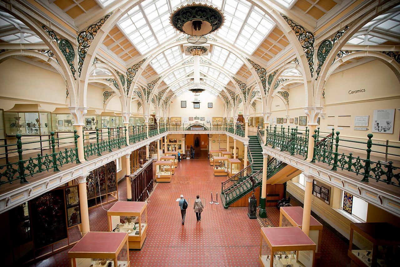 Photo of Industrial Gallery, the original part of the Art Gallery in Birmingham Museum and Art Gallery, Birmingham, England.