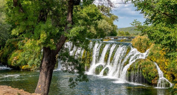 Photo of Koćuša waterfall one of the most beautiful waterfalls in the southern Bosnia and Herzegovina located in Veljaci village in Ljubuški municipality.
