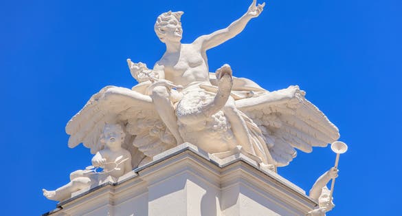 Photo of Sculpture on the top of the Zurich Opera House ,Switzerland.