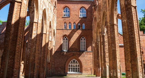 Tartu Cathedral ruin, completed in 16th century, in Tartu Estonia. It is a historic landmark for tourists today.