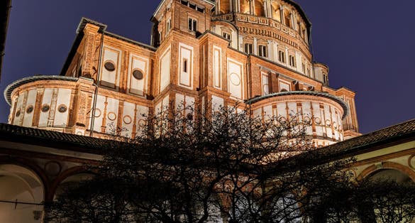 PHOTO OF Santa Maria Delle Grazie, Milan, Italy by night.