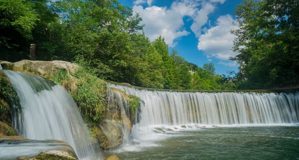 The beautiful Affenschlucht waterfall at Winterthur, Zurich, Switzerland