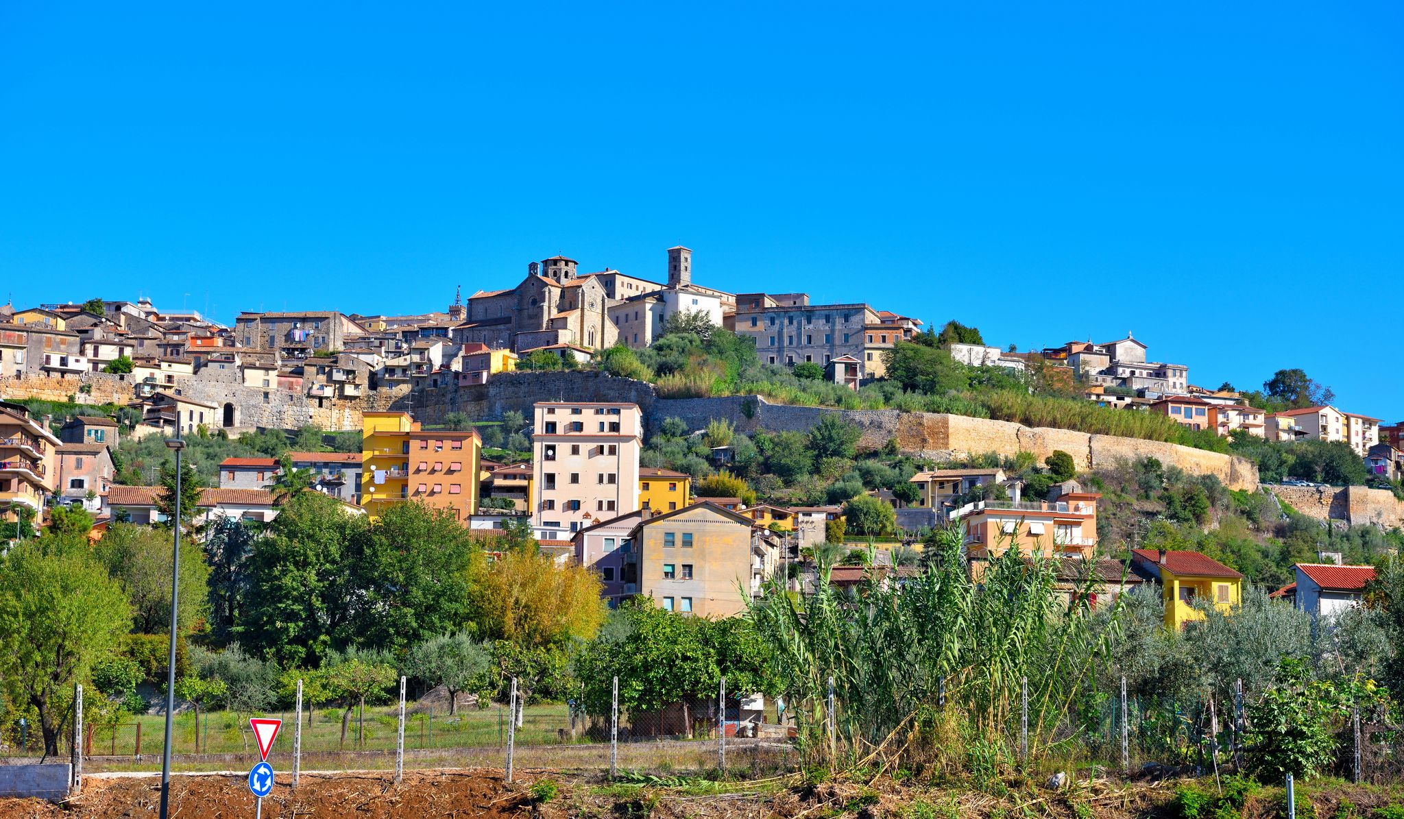 photo of panorama of the countryside of Ferentino Frosinone Italy.