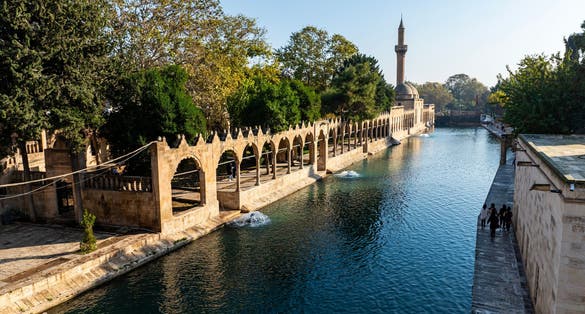 PHOTO OF VIEW OF Balıklıgöl (or Pool of Abraham, Halil-Ür Rahman Lake), is a pool in the southwest of the city center of Şanlıurfa, Turkey.