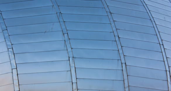 Photo of Architectural detail of Glasgow Science Center, Scotland.