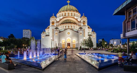 Photo of Saint Sava temple at night, Belgrade ,Serbia.