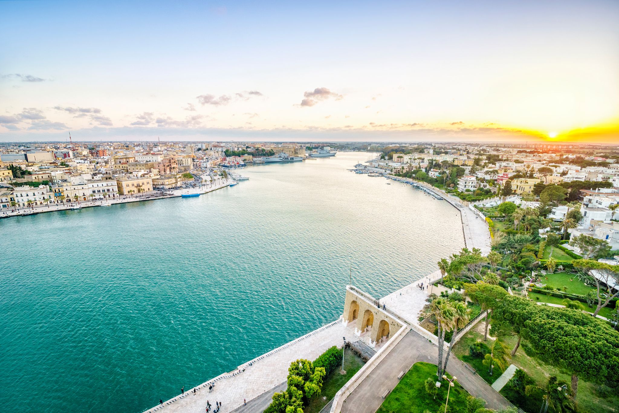 Photo of aerial panorama of Brindisi in the afternoon, Puglia, Barletta, Italy.