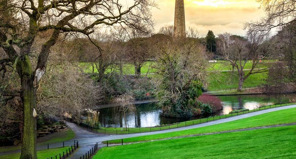 Photo of Phoenix park with a beautiful view, Dublin, Ireland.