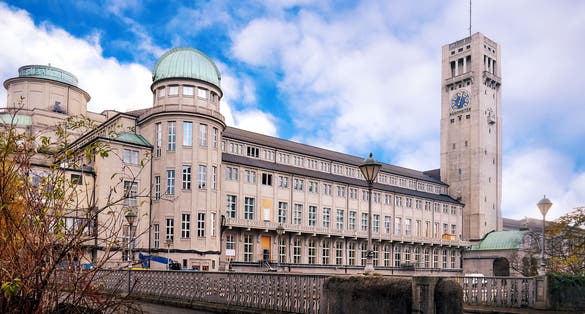 photo of German Museum (Deutsches Museum) in Munich, Germany, the world's largest museum of science and technology .