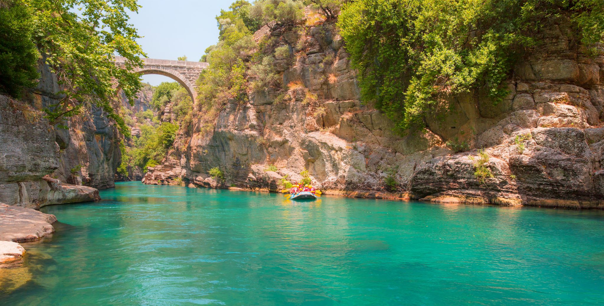 photo of beautiful sunny morning of Koprulu canyon, Koprucay river in Antalya, Turkey.