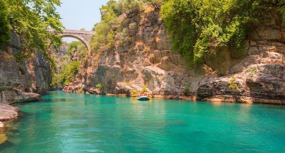 photo of beautiful sunny morning of Koprulu canyon, Koprucay river in Antalya, Turkey.
