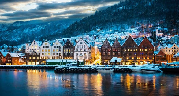 panoramic view on Bergen, Norway