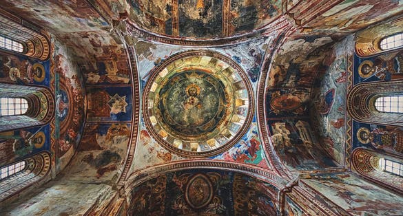 Photo of Interior of medieval Gelati academy and monastery near Kutaisi, Georgia.