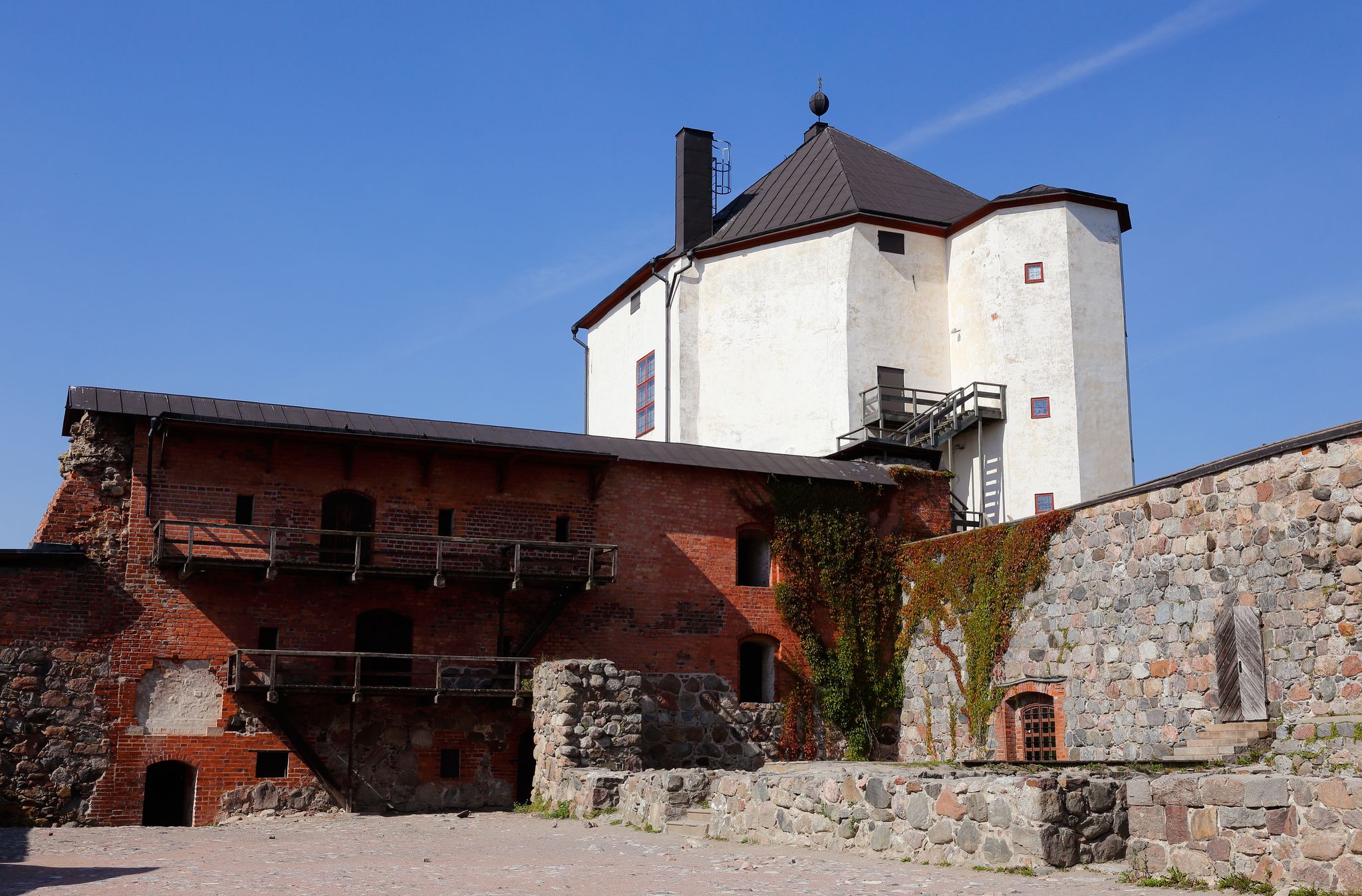 photo of view of View of the medieval Nykoping castle with its court yard located in the Swedish province of Sodermanland, Sweden.