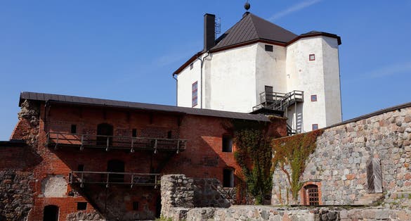 photo of view of View of the medieval Nykoping castle with its court yard located in the Swedish province of Sodermanland, Sweden.