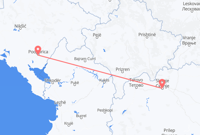 ポドゴリツァ スコピエへ