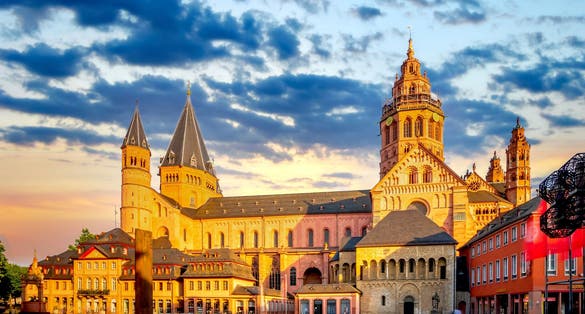 photo of view  of  Christmas Market in Mainz, Germany.