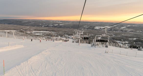 photo of ski resort in Lindvallen in Sweden.