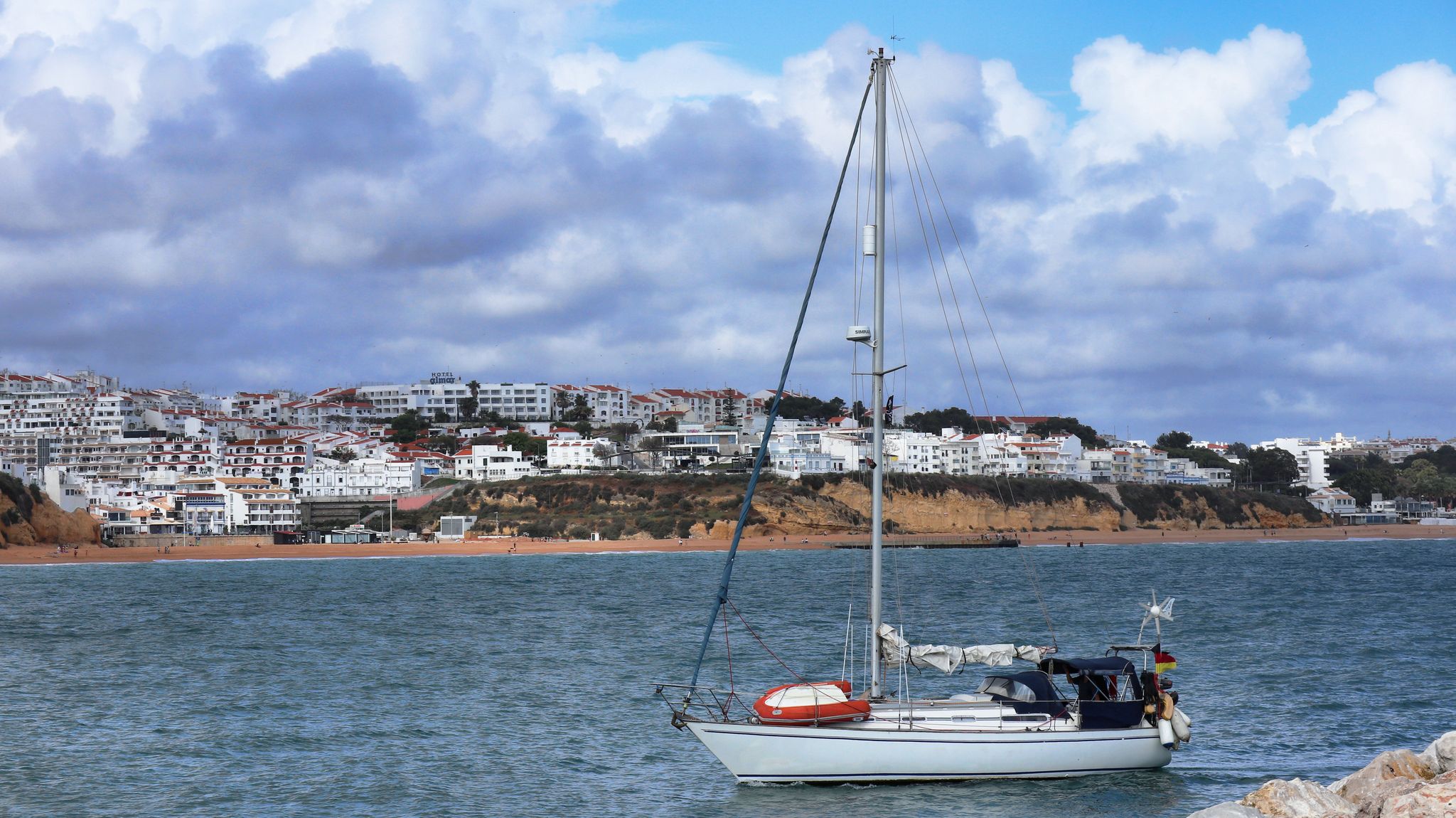 Sailing boat in the Marina of Albufeira..