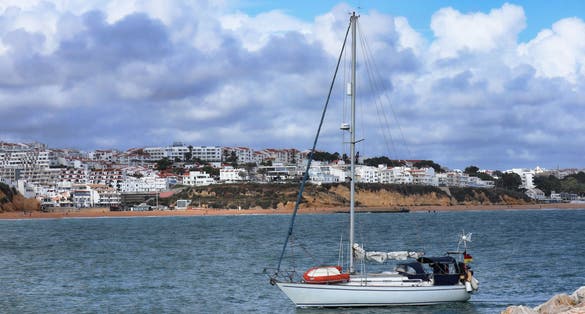 Sailing boat in the Marina of Albufeira..