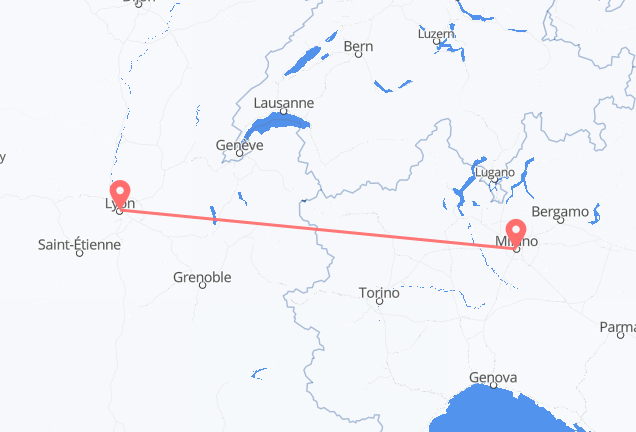 Lyon à Milan