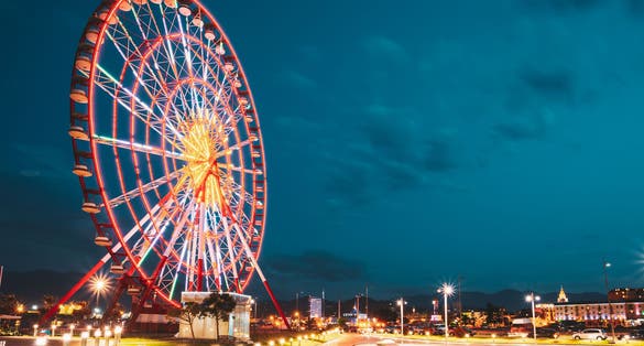 Photo of Ferris Wheel At Promenade In Miracle Park, Amusement City Park, Batumi.