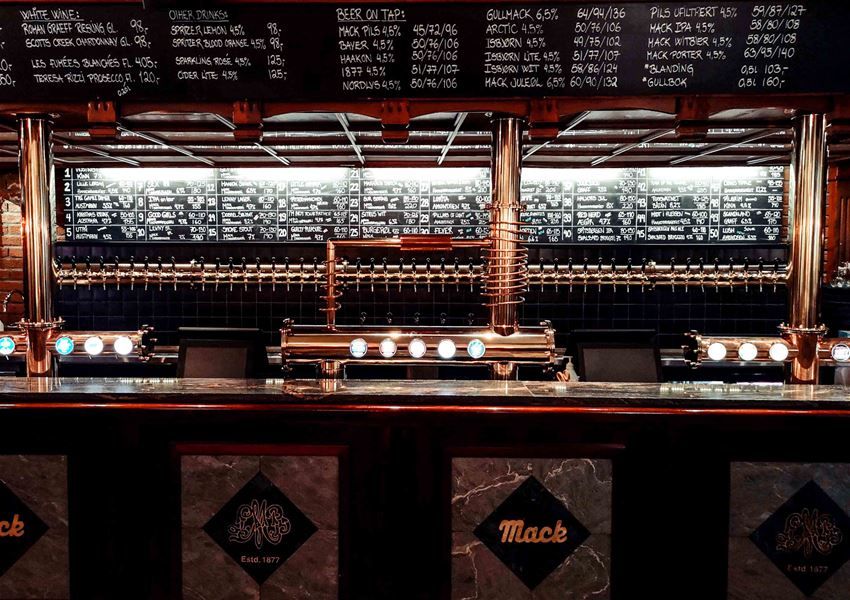 TROMSO, ARCTIC CIRCLE - NORWAY -  Tromso is a city in Tromso Municipality in Troms og Finnmark county, Norway. op Very popular pub Olhallen (brewery Mack)