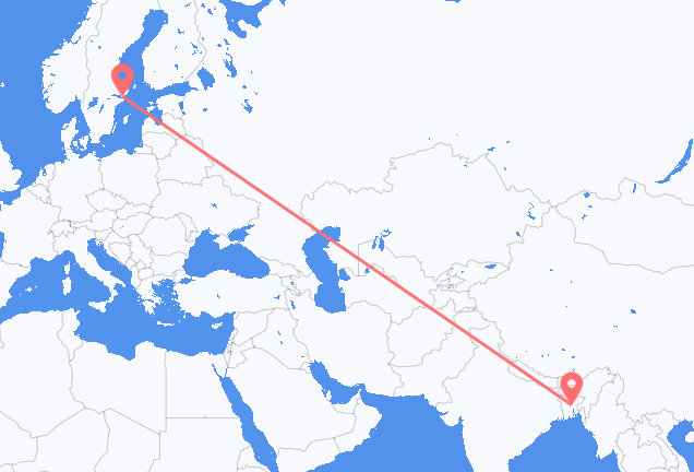 ダッカ ストックホルムへ