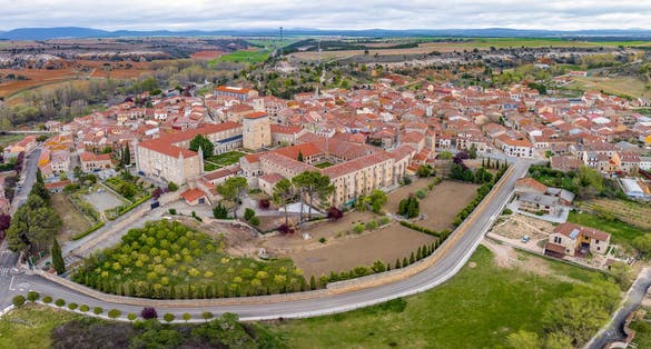 photo of view of Panoramic aerial view of Caleruega Burgos province Spain.