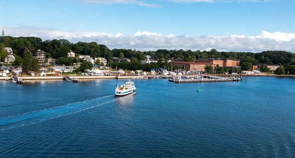 Aerial view of port of Kiel, Germany.