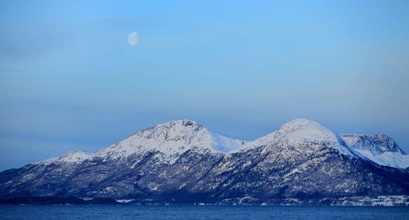 photo of view ofView at the winter mountains near Molde (More og Romsdal, Norway).