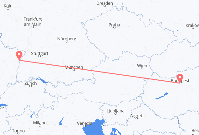 Strasbourg to Budapest
