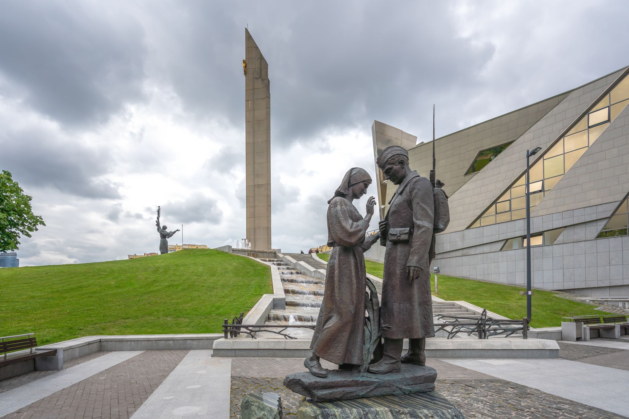 Photo of Farewell Sculpture of a soldier and his mother at Victory Park and Great Patriotic War Museum ,Minsk, Belarus.