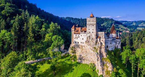 Brasov, Transylvania. Romania. The medieval Castle of Bran, known for the myth of Dracula.