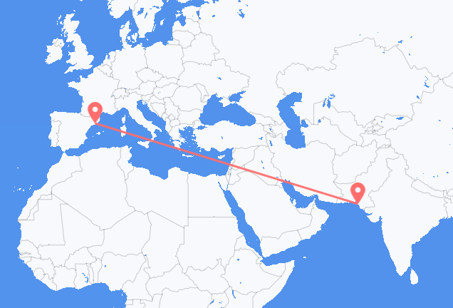 Karachi to Barcelona