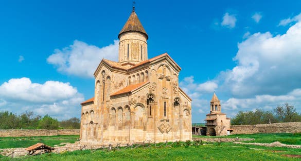 Old orthodox church in the village Samtavisi. Georgia, architecture
