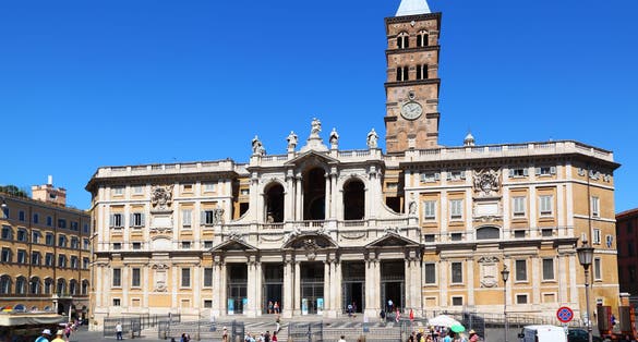 photo of People near Basilica di S.Maria Maggiore at summer day in Rome, Italy .