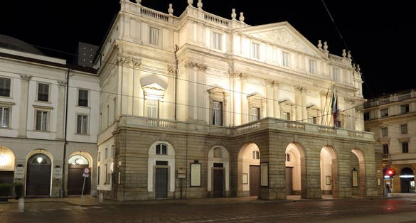 photo of view of La Scala opera house, The most famous italian theatre in milan, Italy