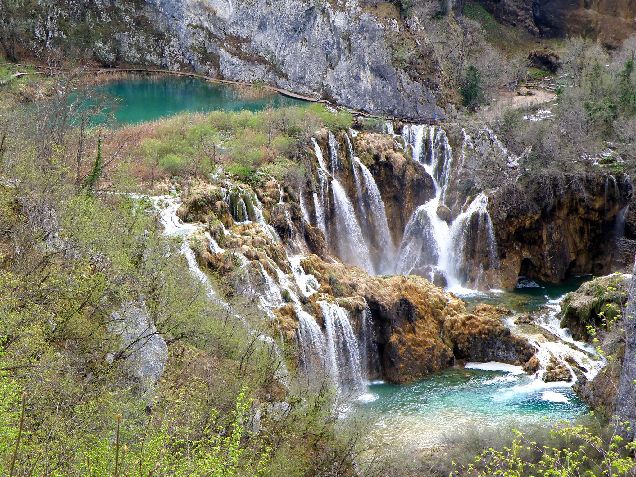 photo of view of Stunning Landscape with the Cascades of Plitvice Lakes National Park in Karlovac County, Croatia.