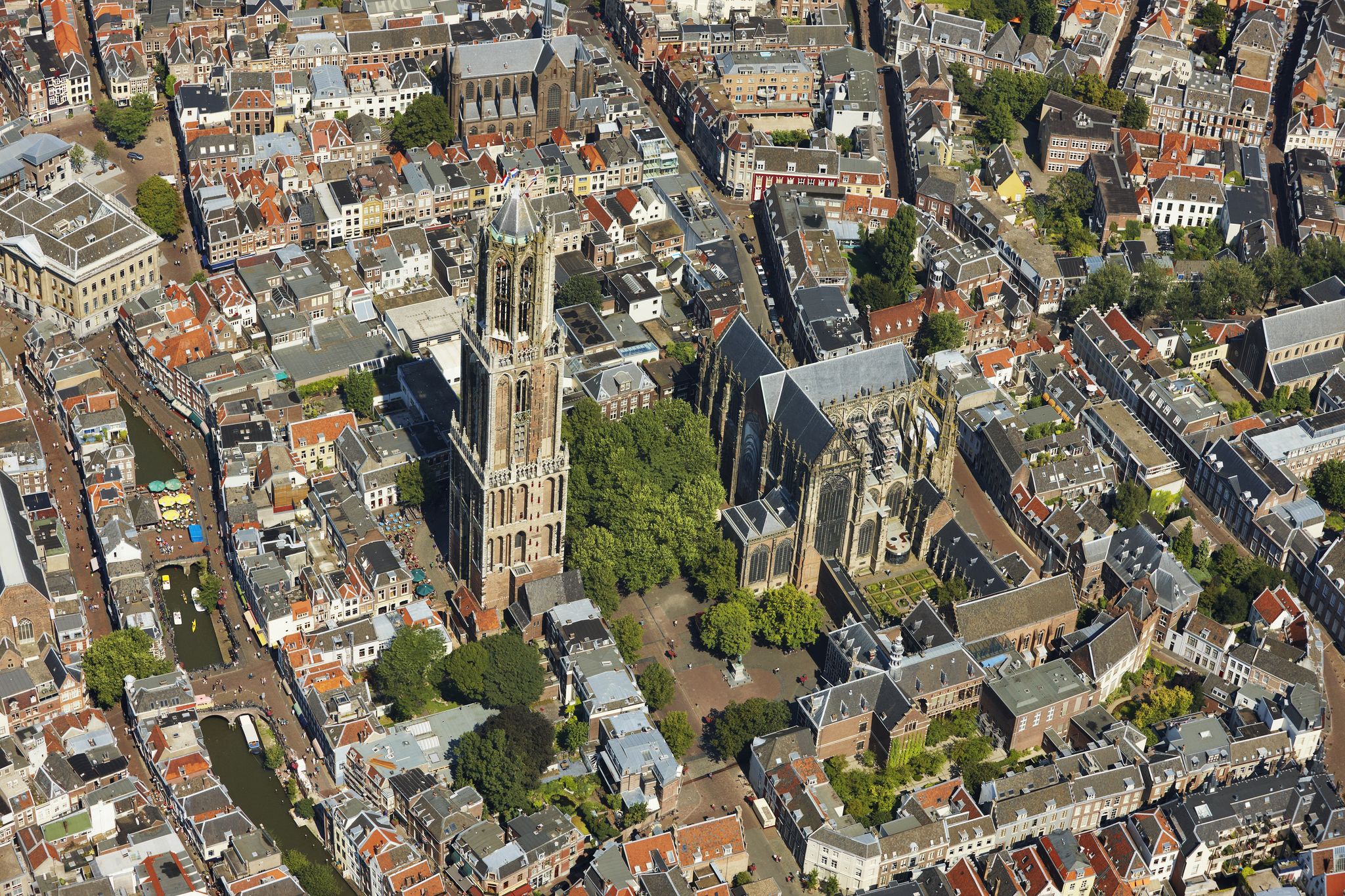 photo of aerial view of Pandhof van de Dom in Utrecht, the Netherlands.