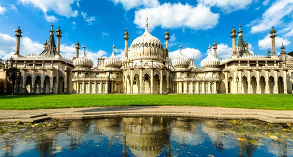 Photo of the Brighton Royal Pavilion is a beautiful building that was built as a seaside pleasure palace for King George IV, built in 1786 it sees half a million tourists a year.