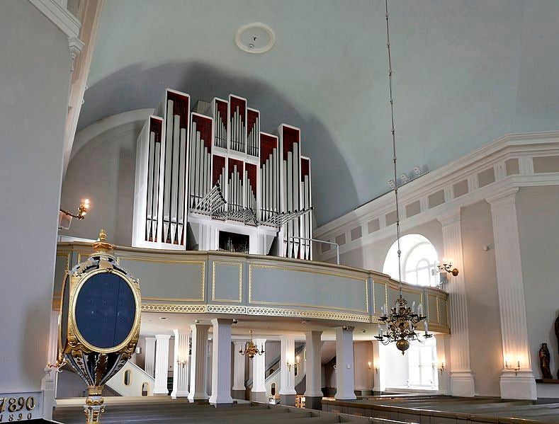 Pedersöre Church organ loft, Finland.