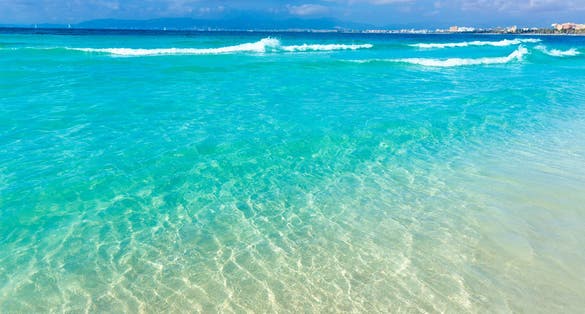 Photo of Majorca arenal beautiful beach Platja de Palma Llucmajor in mallorca Balearic Islands.