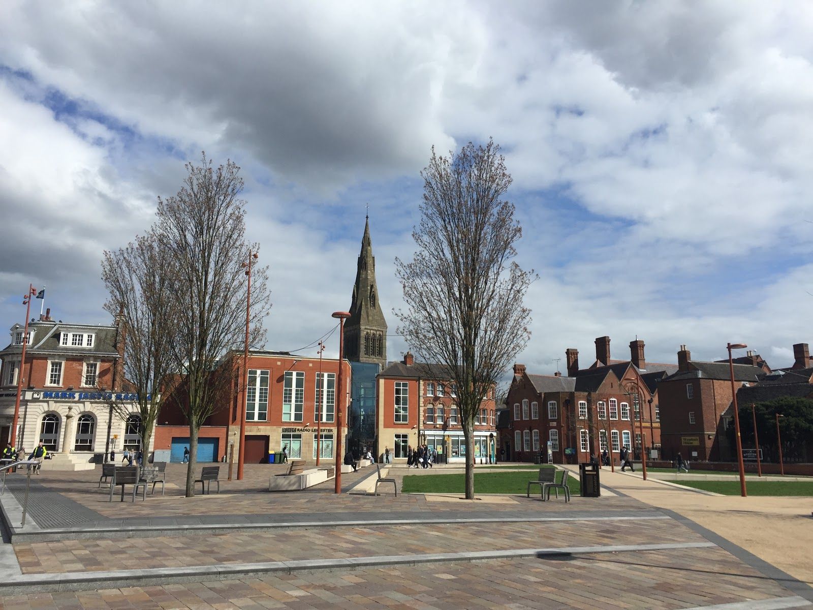 Photo of aerial view of Leicester Town hall in Leicester, a city in England’s East Midlands region, UK.