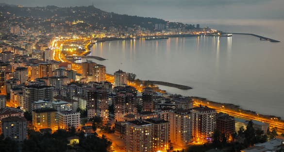 Photo of aerial view of Rize Merkez, Black Sea, Turkey.