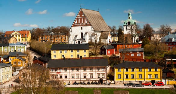 View of medieval church Porvoo cathedral, Finland