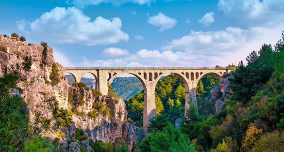 photo of beautiful morning of Varda bridge is a historical stone wall train bridge in Adana, Turkey.