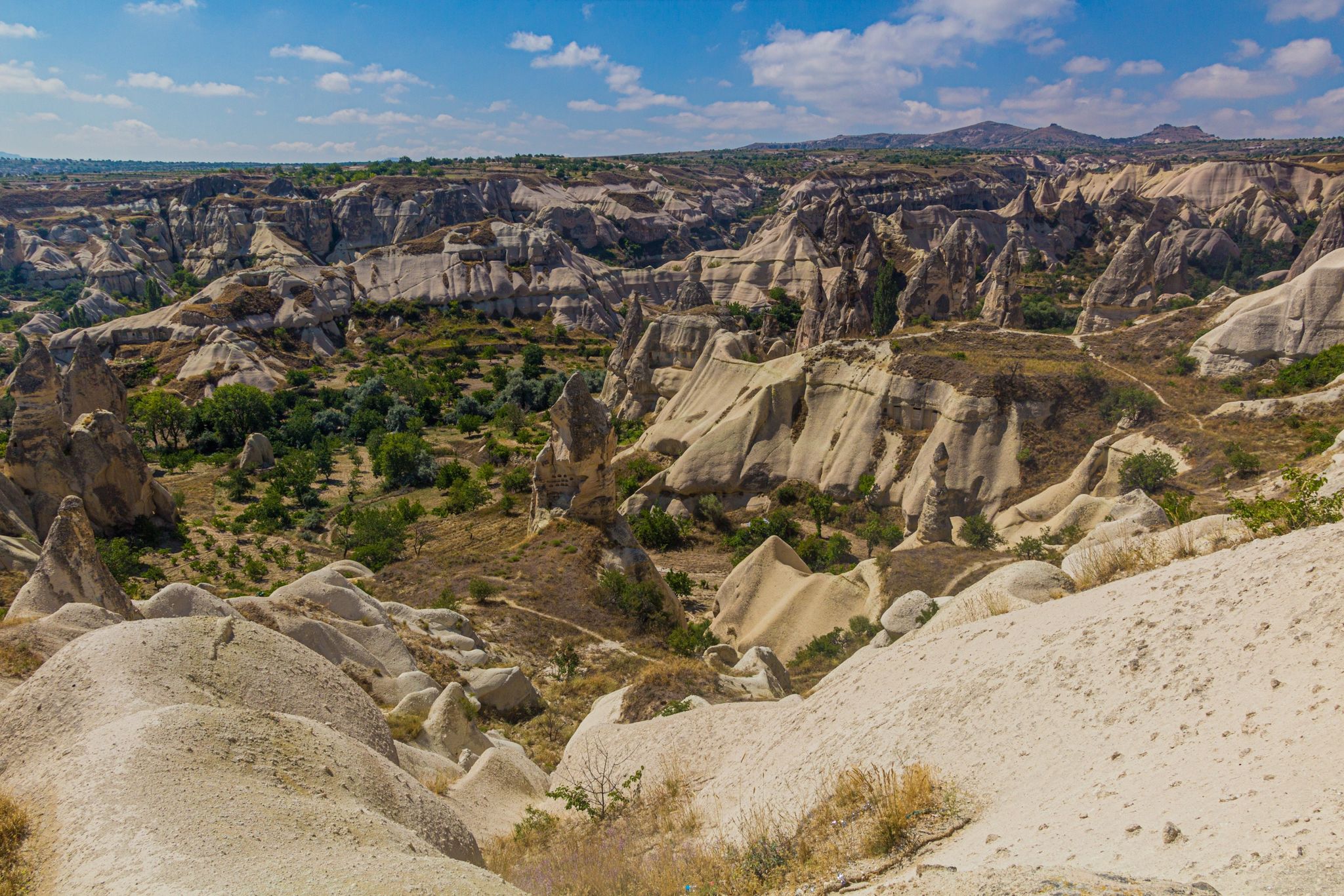 photo of aerial view of Pigeon valley in Cappadocia, Turkey.