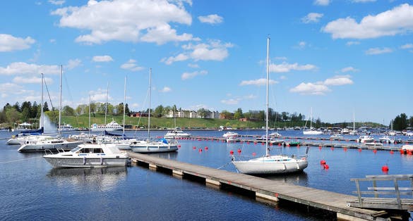 Photo of very beautiful Lappeenranta harbor in a sunny summer day, Finland.