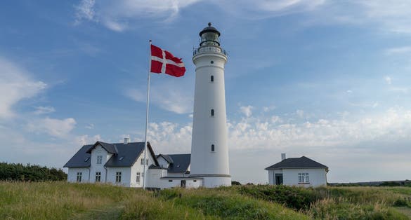 Photo of scenic view of lighthouse of Hirtshals in Denmark.